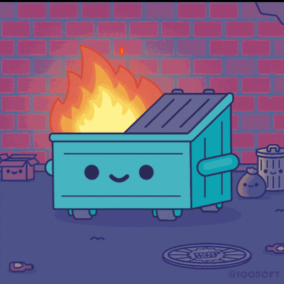 javascript dumpster fire animated gif